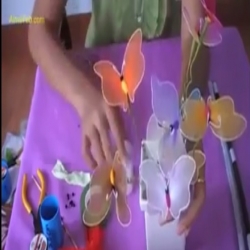 اصنع لطفلك فراشة جميلة من جوارب النايلون و الأسلاك