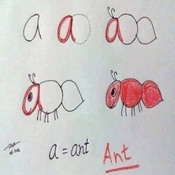 طريقة سهلة لتعليم الأطفال الرسم بإستعمال الحروف الأبجدية الانجليزية
