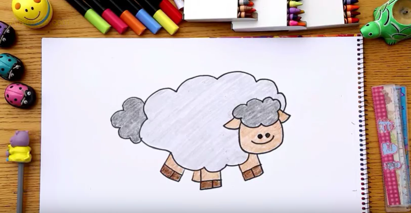 رسمة ومعلومة - كيف ارسم خروف تعليم وتثقيف الاطفال مجلة ال